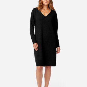 MERINO SWEATER DRESS - Black - Sz S